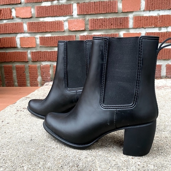 Jeffrey Campbell Hurricane Chunky Heel Rain Boots - Picture 1 of 5
